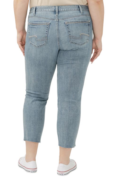Silver Jeans Co. Suki Curvy Raw Hem Mid Rise Crop Straight Leg Jeans In Indigo