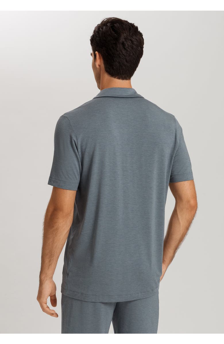 Hanro Casuals Notch Collar Button Front Shirt, Alternate, color, Ocean Melange