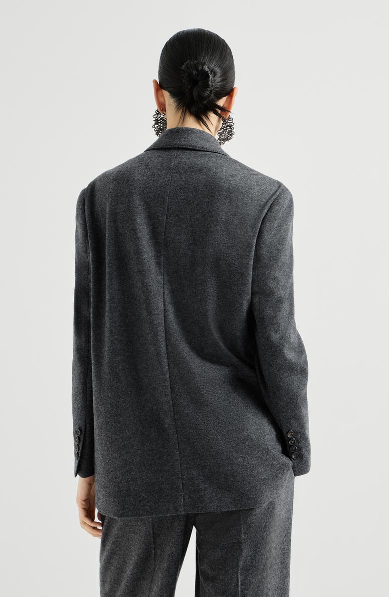 Brunello Cucinelli Cashmere jersey blazer with monili, Alternate, color, Anthracite
