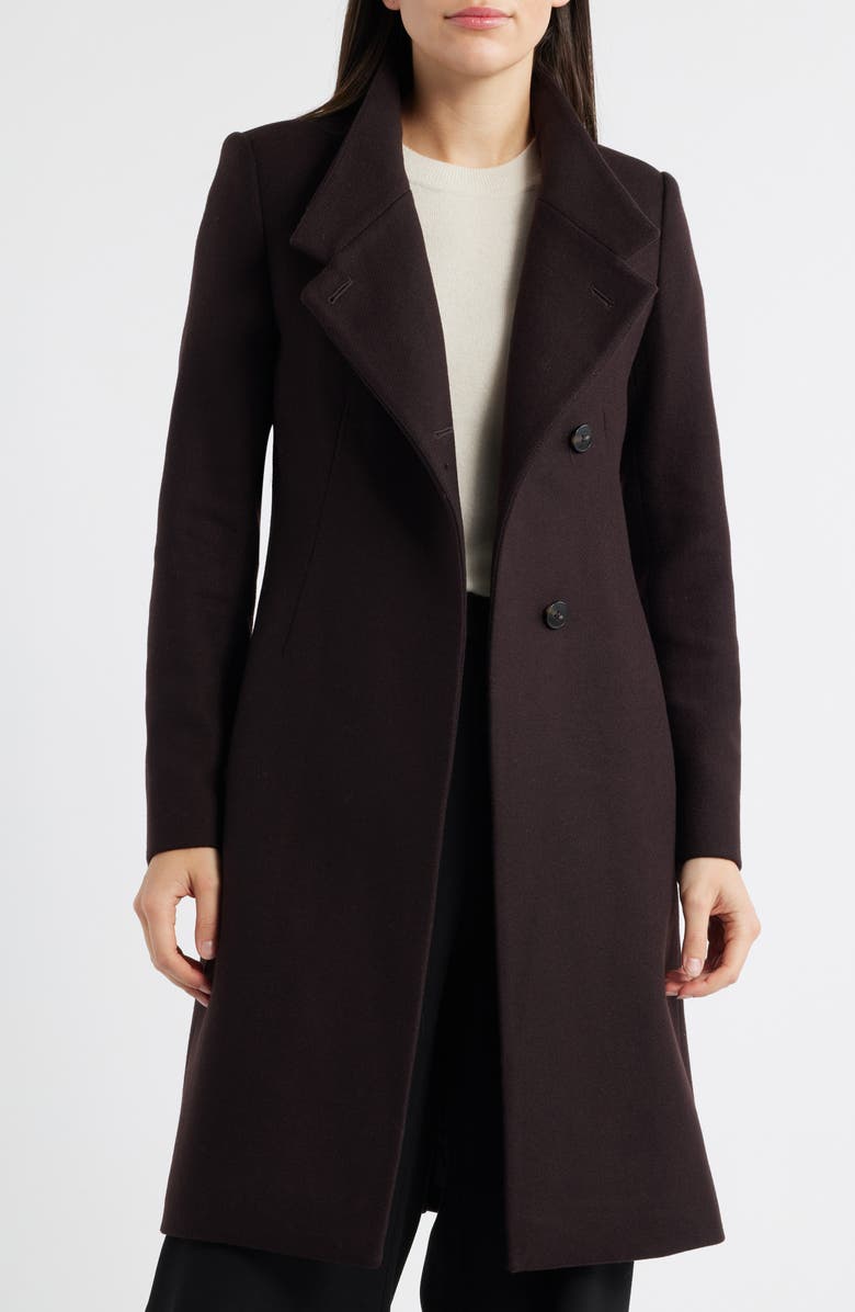 Reiss Max Wool Blend Coat, Alternate, color, Chocolate Brown