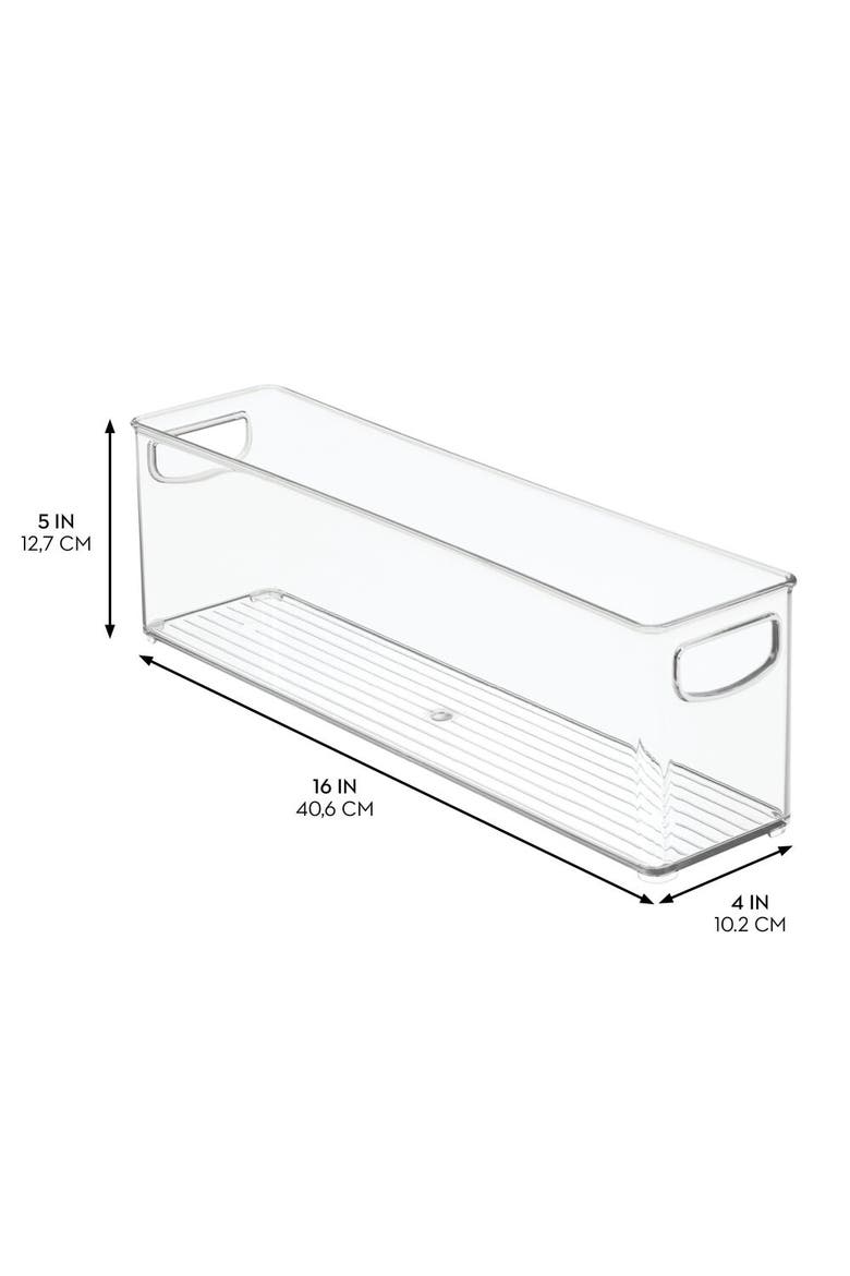 Plastic Stackable Pantry Bin with Handles, Set of 2, Clear, Made in USA, Alternate, color, Clear