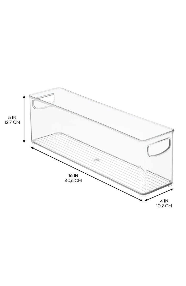 iDesign Plastic Stackable Pantry Bin with Handles, Set of 2, Clear, Made in USA, Alternate, color, Clear