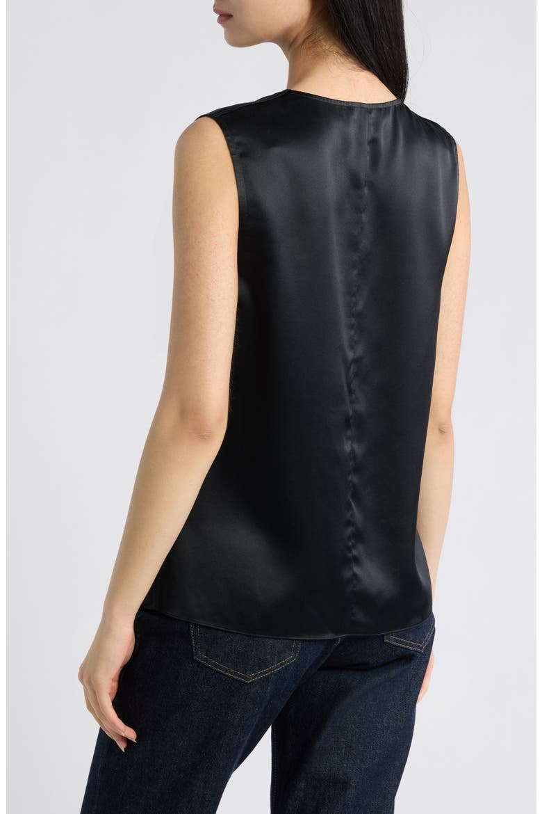 Vinnie Cowl Neck Sleeveless Silk Top, Alternate, color, BLACK
