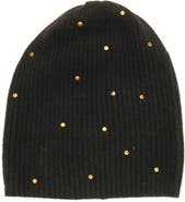 Portolano Ribbed Studded Cashmere Beanie