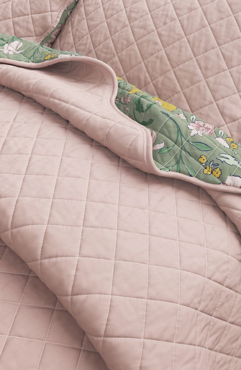 Woven & Weft Floral Scalloped Cotton Quilt & Sham Set, Alternate, color,