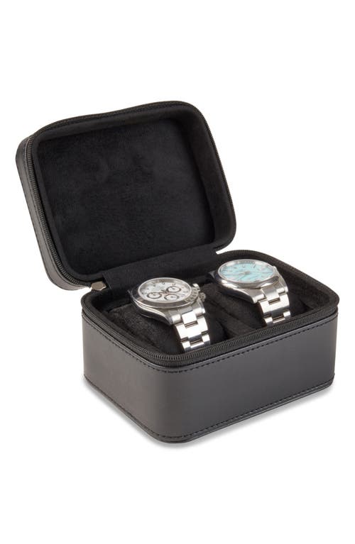 Bey-berk Matteo Leather Watch Case In Black