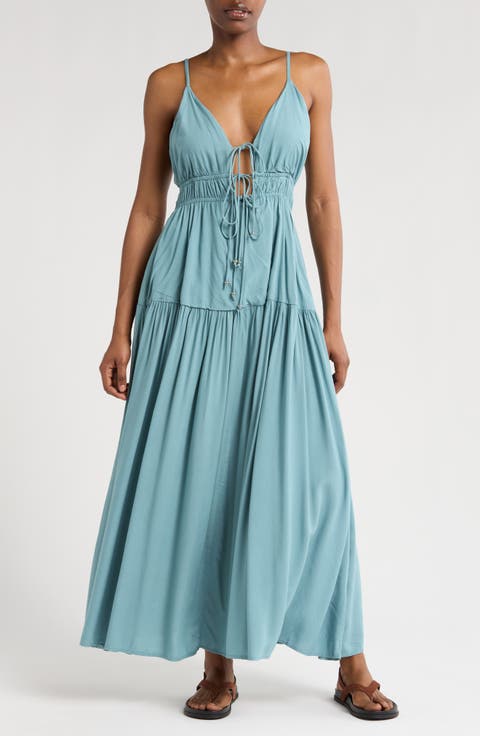 Tie Front Cover-Up Maxi Dress