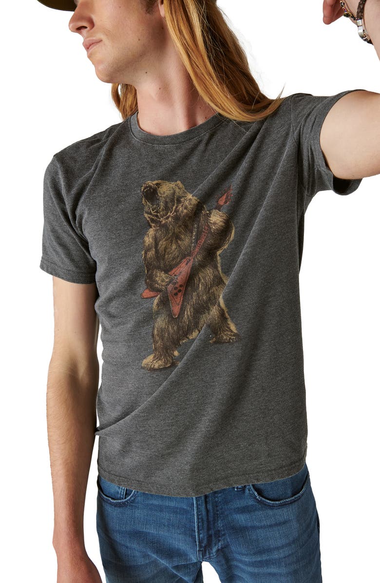 Lucky Brand Rocker Bear Cotton Blend Graphic T-Shirt, Alternate, color, 