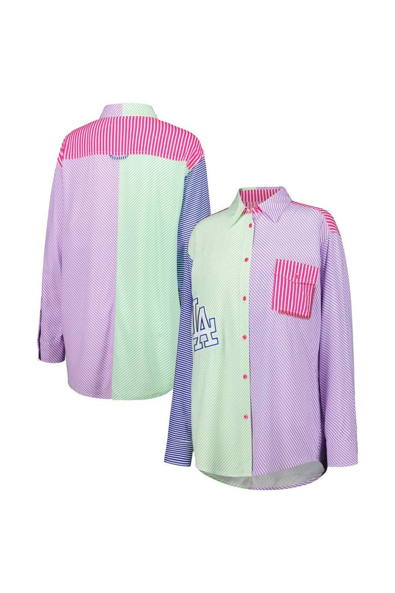 Women's Terez Los Angeles Dodgers Button-Up Shirt, Main, color, Green