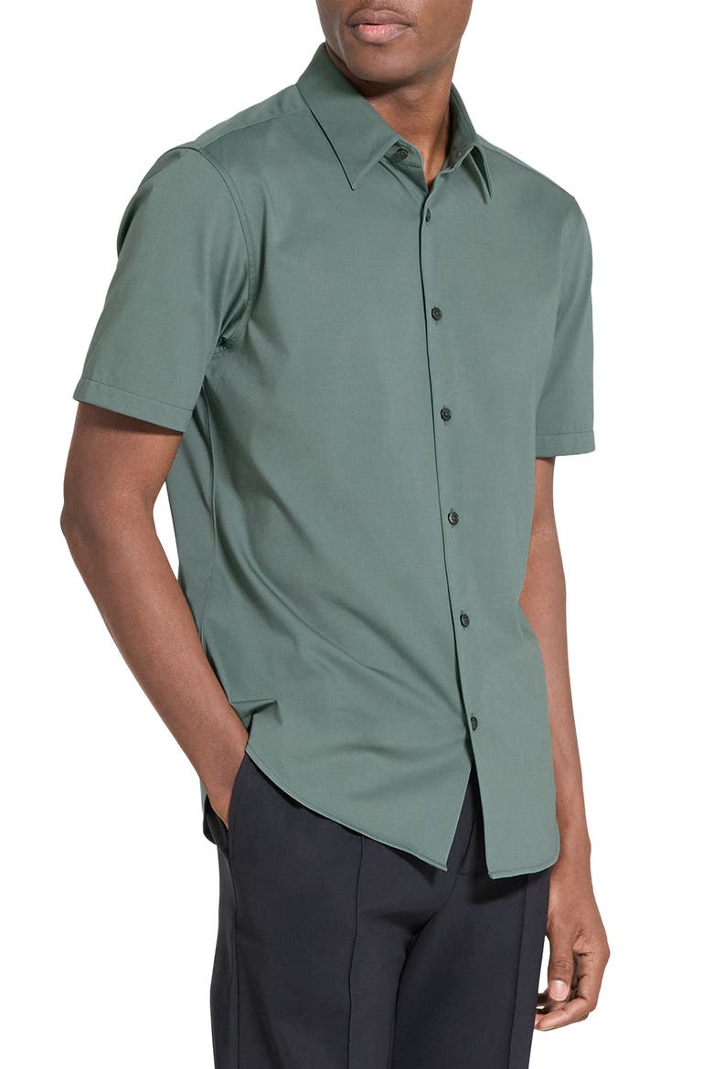 Irving Short Sleeve Button-Up Shirt, Alternate, color, LIGHT PINE GROVE - 2QL