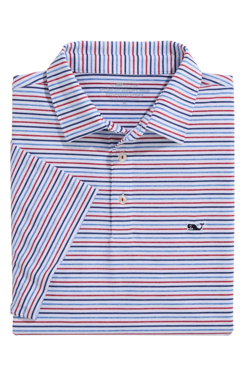 vineyard vines Stripe Sankaty Short Sleeve Performance Polo, Alternate, color, 