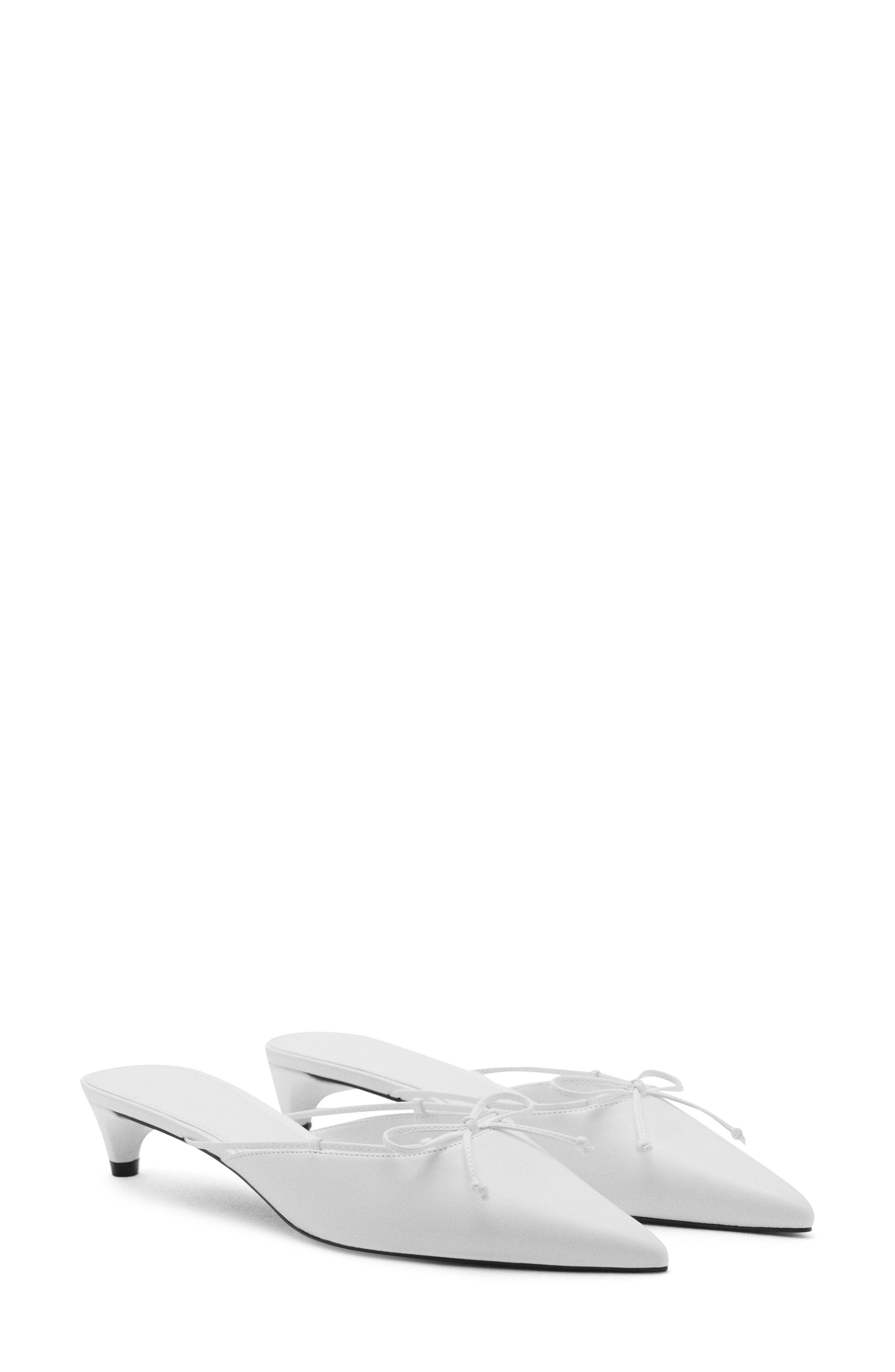 MANGO Pointed Toe Pump, Main, color, White