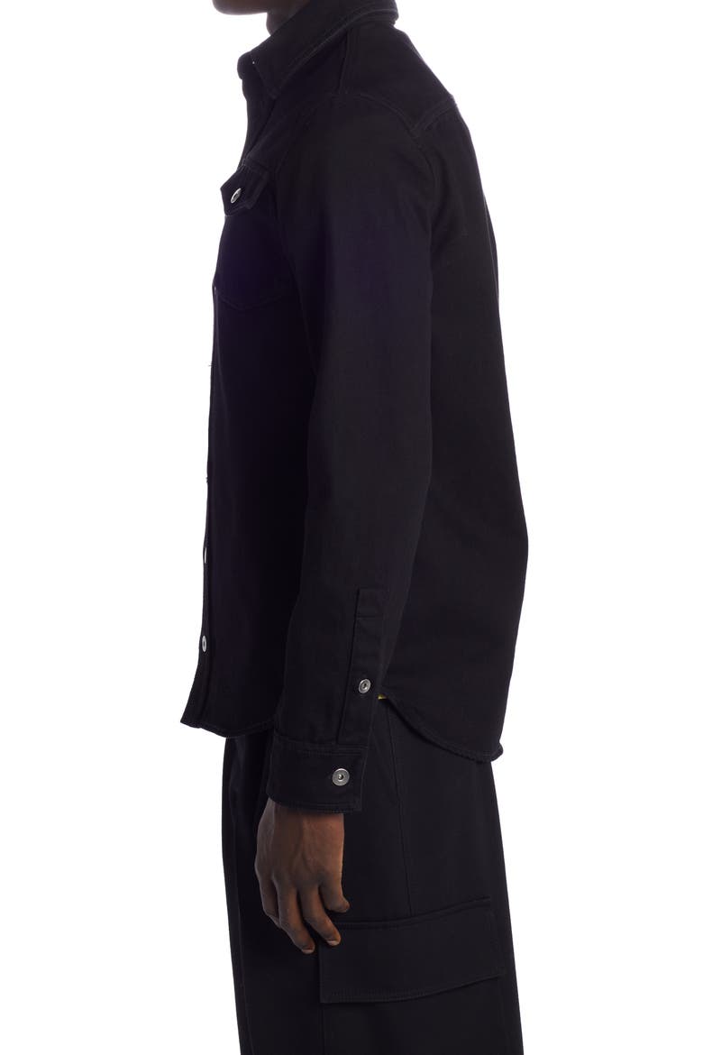 Parakeet Denim Button-Up Shirt, Alternate, color, BLACK
