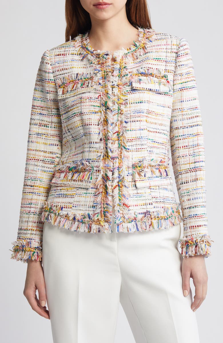 KOBI HALPERIN Devyn Rainbow Tweed Jacket, Alternate, color, 
