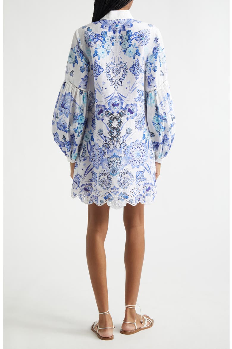 All About That Lace Long Sleeve Linen & Silk Shirtdress, Alternate, color, ALL ABOUT THAT LACE