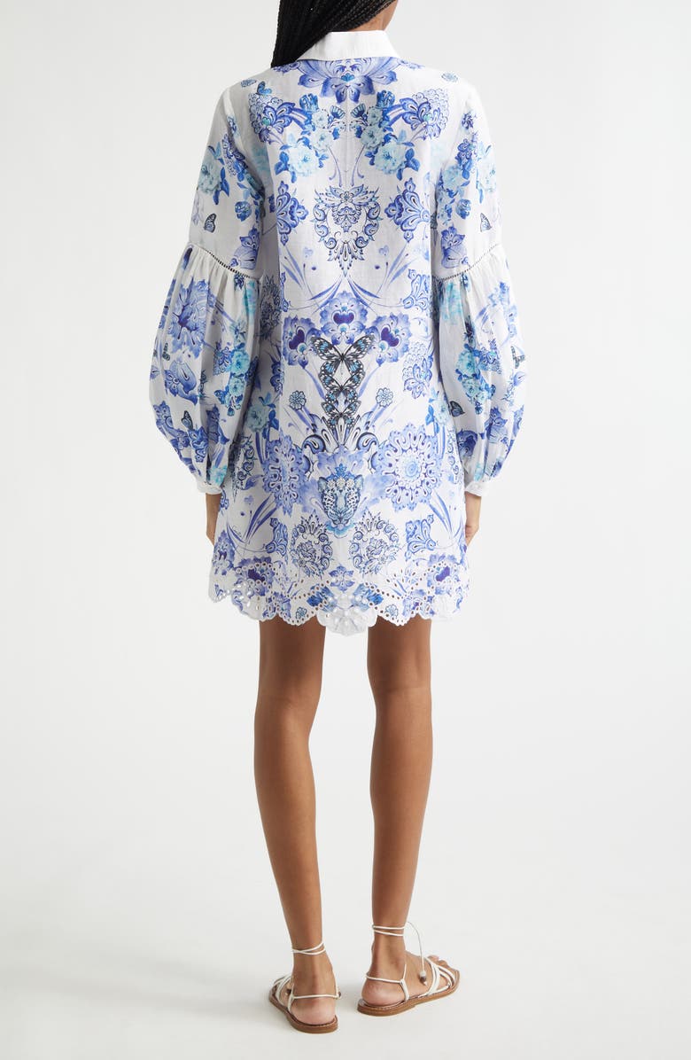 Camilla All About That Lace Long Sleeve Linen & Silk Shirtdress, Alternate, color, All About That Lace