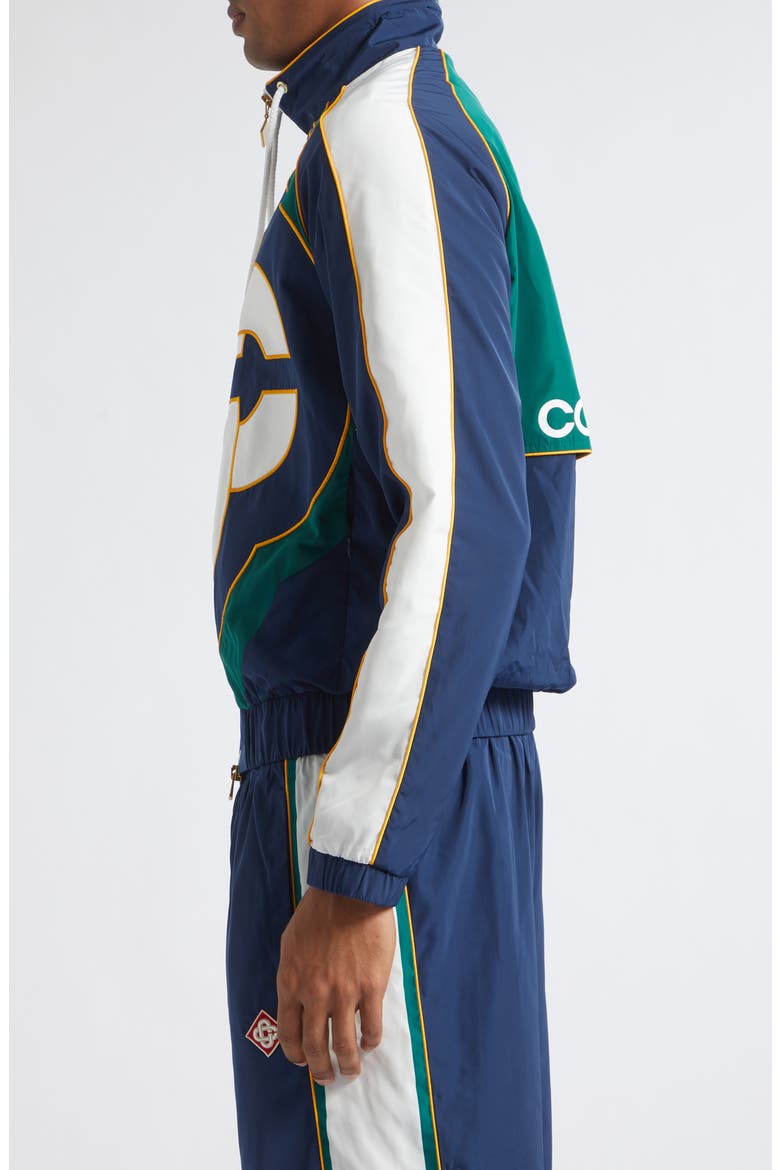 Colorblock Logo Embroidered Windbreaker Jacket, Alternate, color, POLY TAFFETA