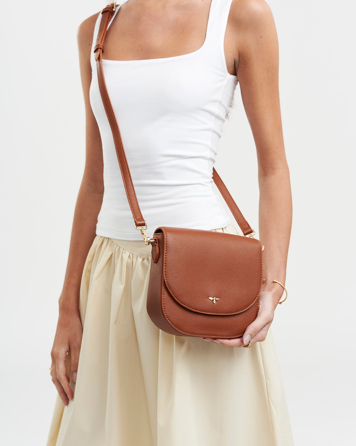 Beth Saddle Crossbody Purse, Alternate, color, Tan