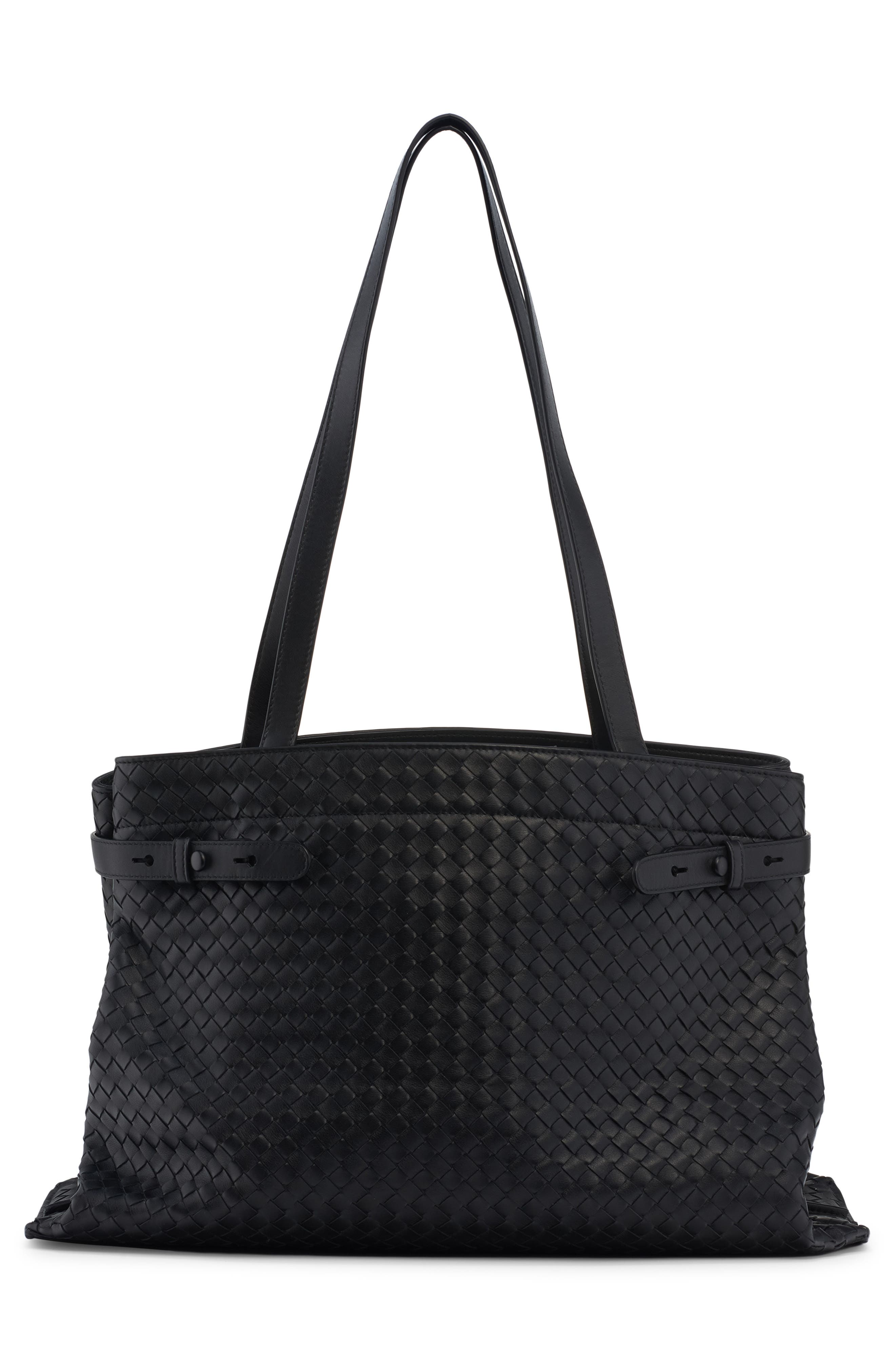 Archive Intrecciato Leather Tote, Alternate, color, 1039 BLACK-BRASS VIBRA-BL