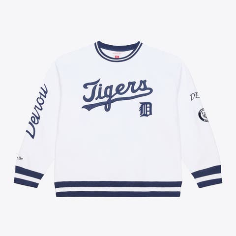 Men's Mitchell & Ness  White Detroit Tigers Arctic Fleece Sweatshirt