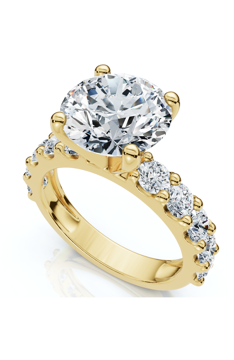 Bliss Diamond Certified 4Ct Round Cut Diamond Accent Engagement Ring 14k Gold Lab Grown, Main, color, 14K Yellow Gold