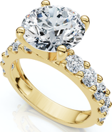 Bliss Diamond Certified 4Ct Round Cut Diamond Accent Engagement Ring 14k Gold Lab Grown