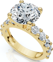 Bliss Diamond Certified 4Ct Round Cut Diamond Accent Engagement Ring 14k Gold Lab Grown