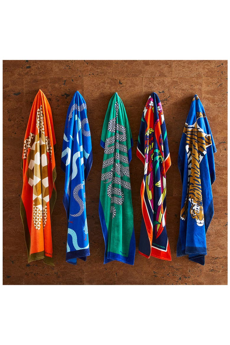 Eden Beach Towel, Alternate, color, Serpent Chic Blue