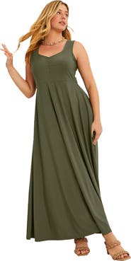June + Vie Sleeveless Sweetheart Knit Maxi Dress