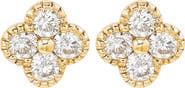 SOUZANA by Suzy Levian 14K Gold 7/10cttw Diamond Clover Stud Earrings