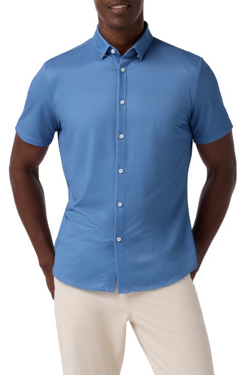 Halyard Classic Fit Microdot Short Sleeve Performance Button-Up Shirt