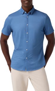 Mizzen+Main Halyard Classic Fit Microdot Short Sleeve Performance Button-Up Shirt