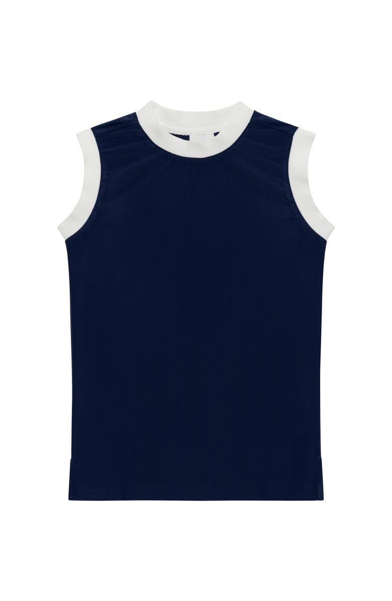 Courtside Kids Girls Trimmed Tank, Main, color, Navy