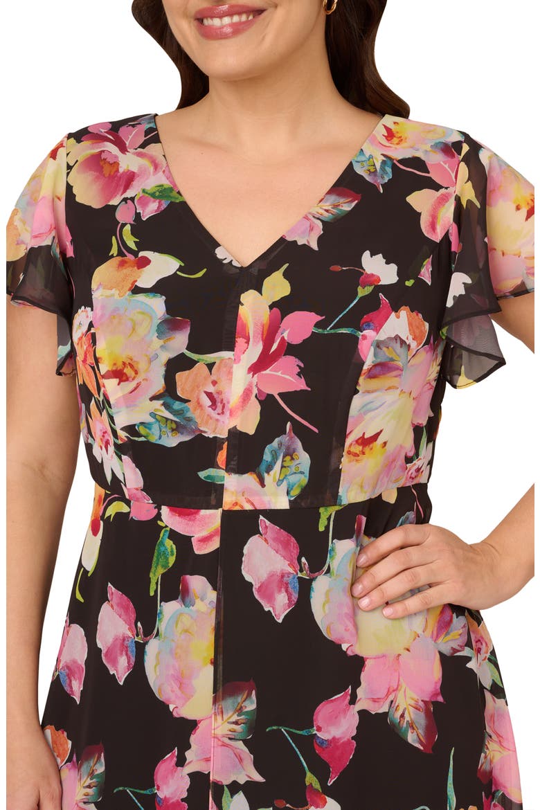 Floral Overlay Maxi Jumpsuit, Alternate, color, BLACK MULTI