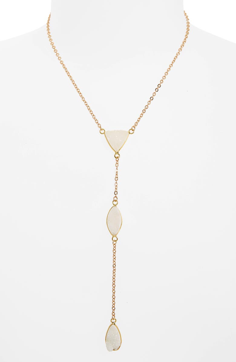 Panacea Drusy Y-Necklace, Main, color, 