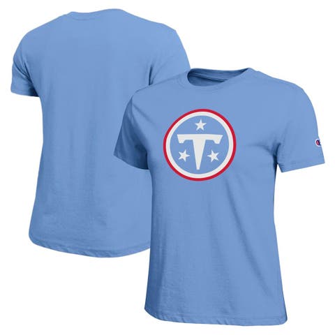 Women's Champion  Light Blue Tennessee Titans Logo T-Shirt