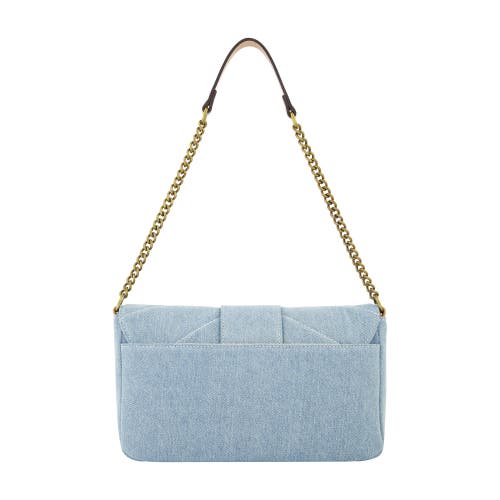 True Religion Denim Brass Hardware Flap In Blue