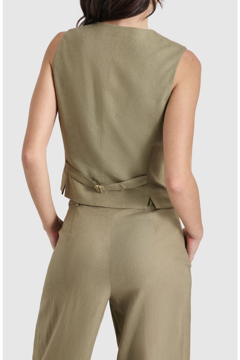 Linen Blend Vest, Alternate, color, LIGHT FATIGUE
