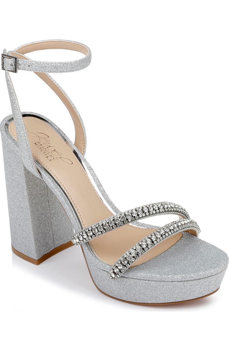 Jewel Badgley Mischka Rochel Platform Sandal, Main, color, Silver