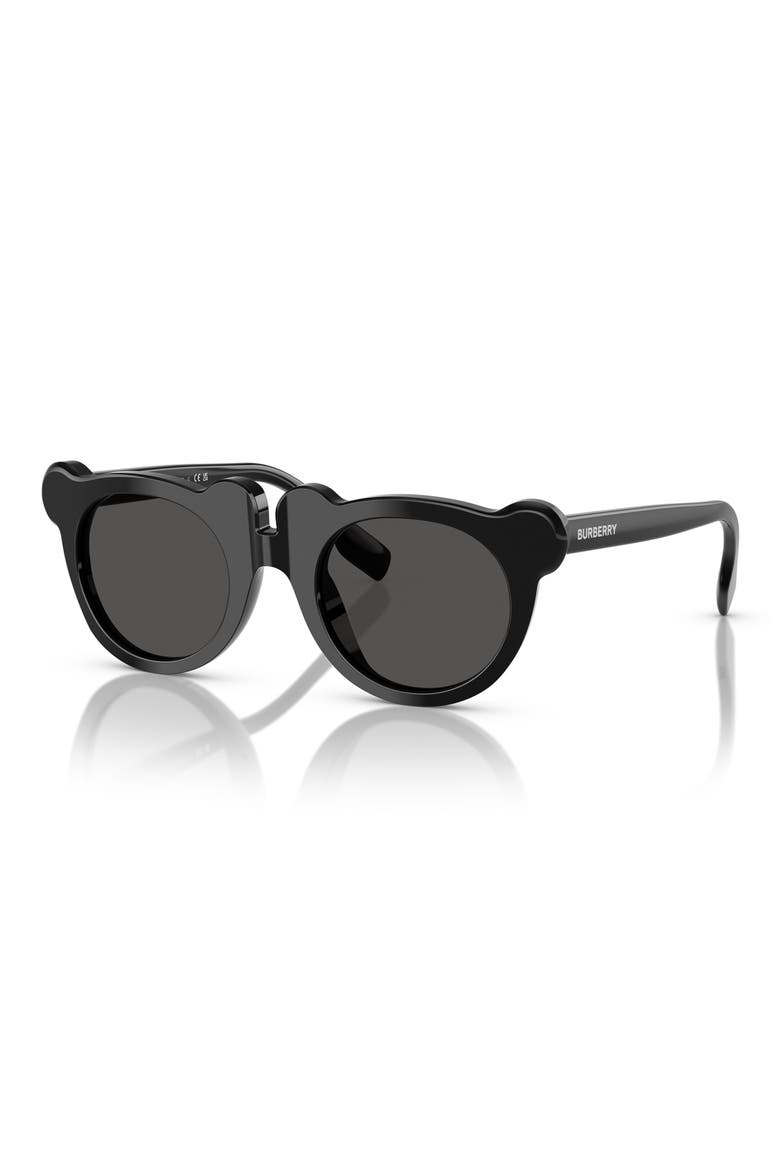 Kids' 43mm Irregular Sunglasses, Alternate, color, BLACK / DARK GREY