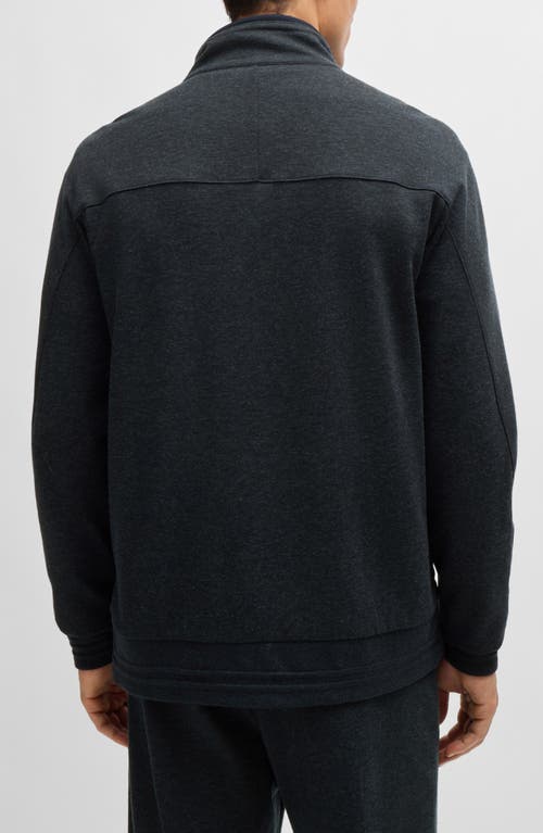 HUGO BOSS BOSS SHEPHERD MIXED MEDIA FULL ZIP SWEATSHIRT