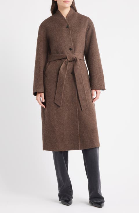 Roland Tie Waist Wool Blend Coat