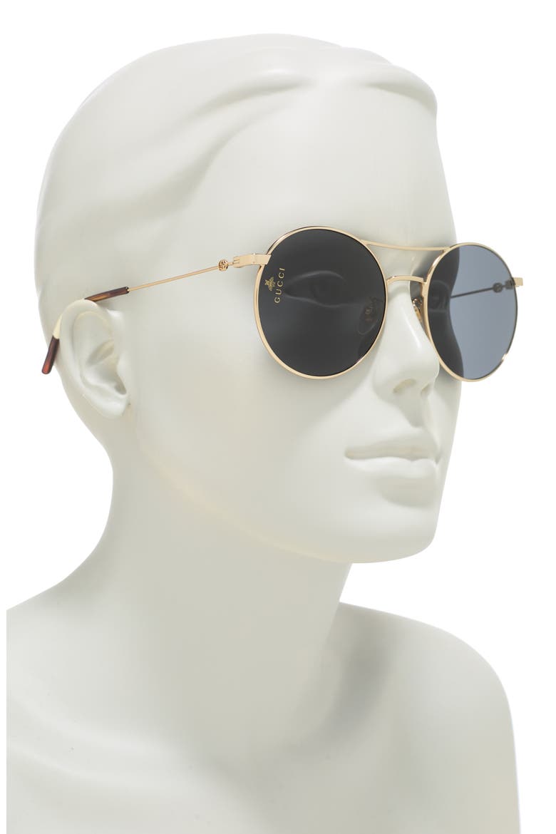 56mm Round Sunglasses, Alternate, color, GOLD