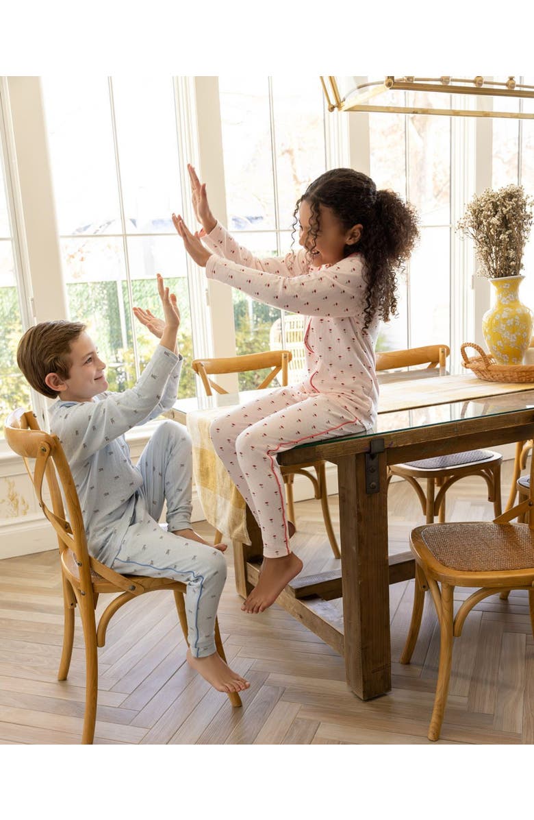 MiniMoi 2 Piece Row Your Boat Gently Pointelle Pajama Set, Alternate, color, Blue