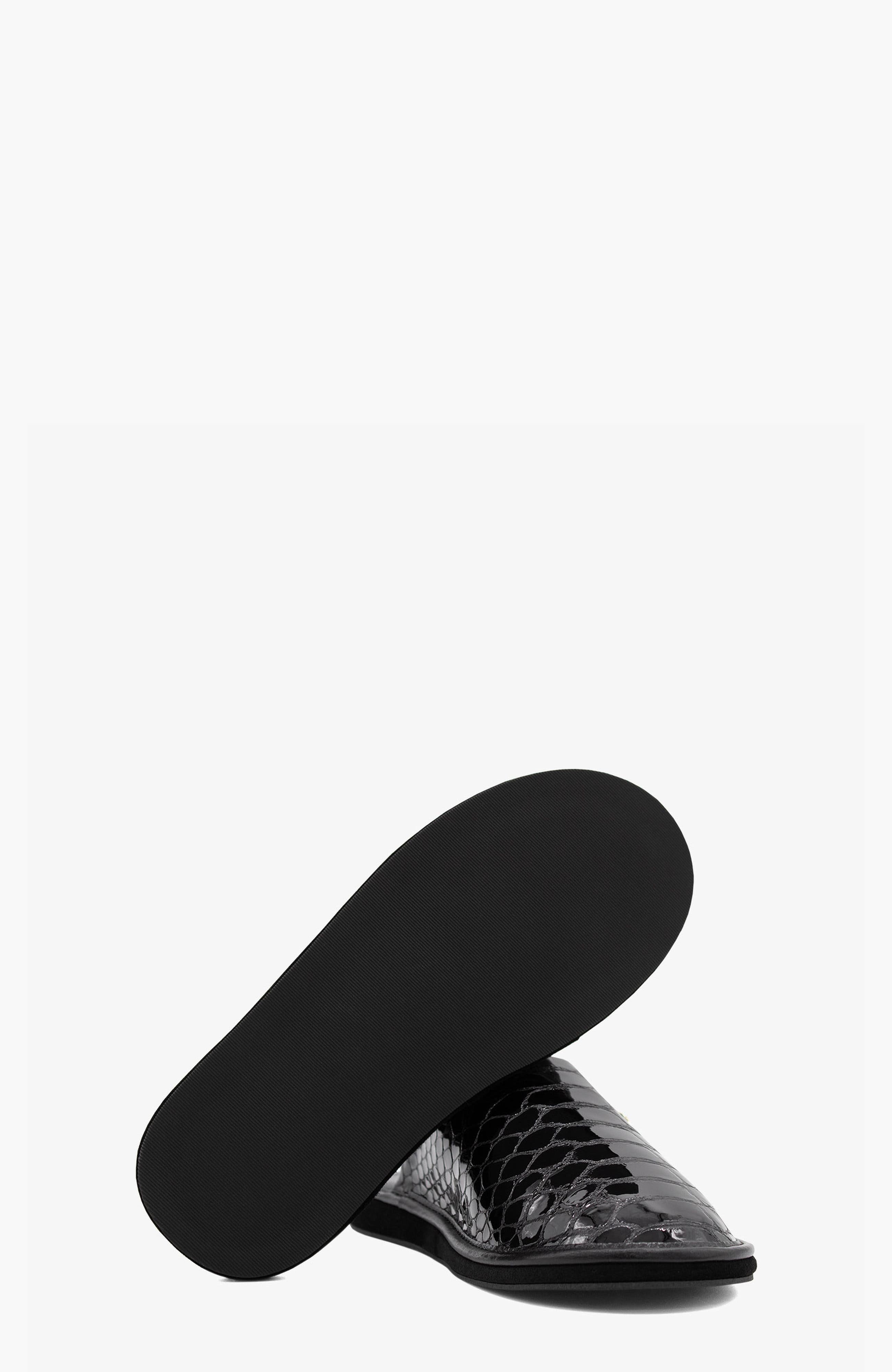 Gallop Patent Leather House Slippers, Alternate, color, Black