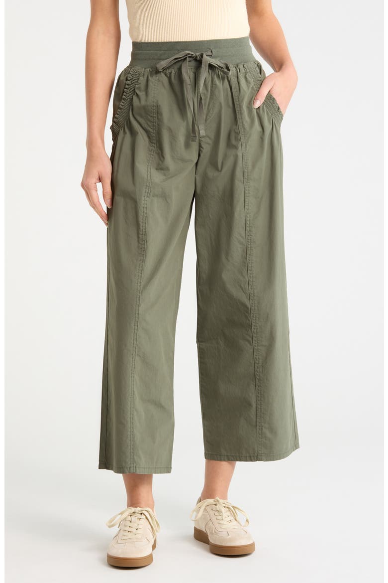 Wide Leg Crop Pants, Main, color, LEAF GREEN