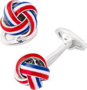 Jan Leslie Enamel Knot Sterling Cufflinks