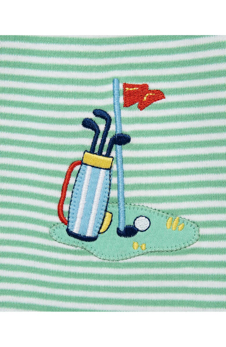 Little Me 2-Pack Cotton Bubble Rompers, Alternate, color, Green