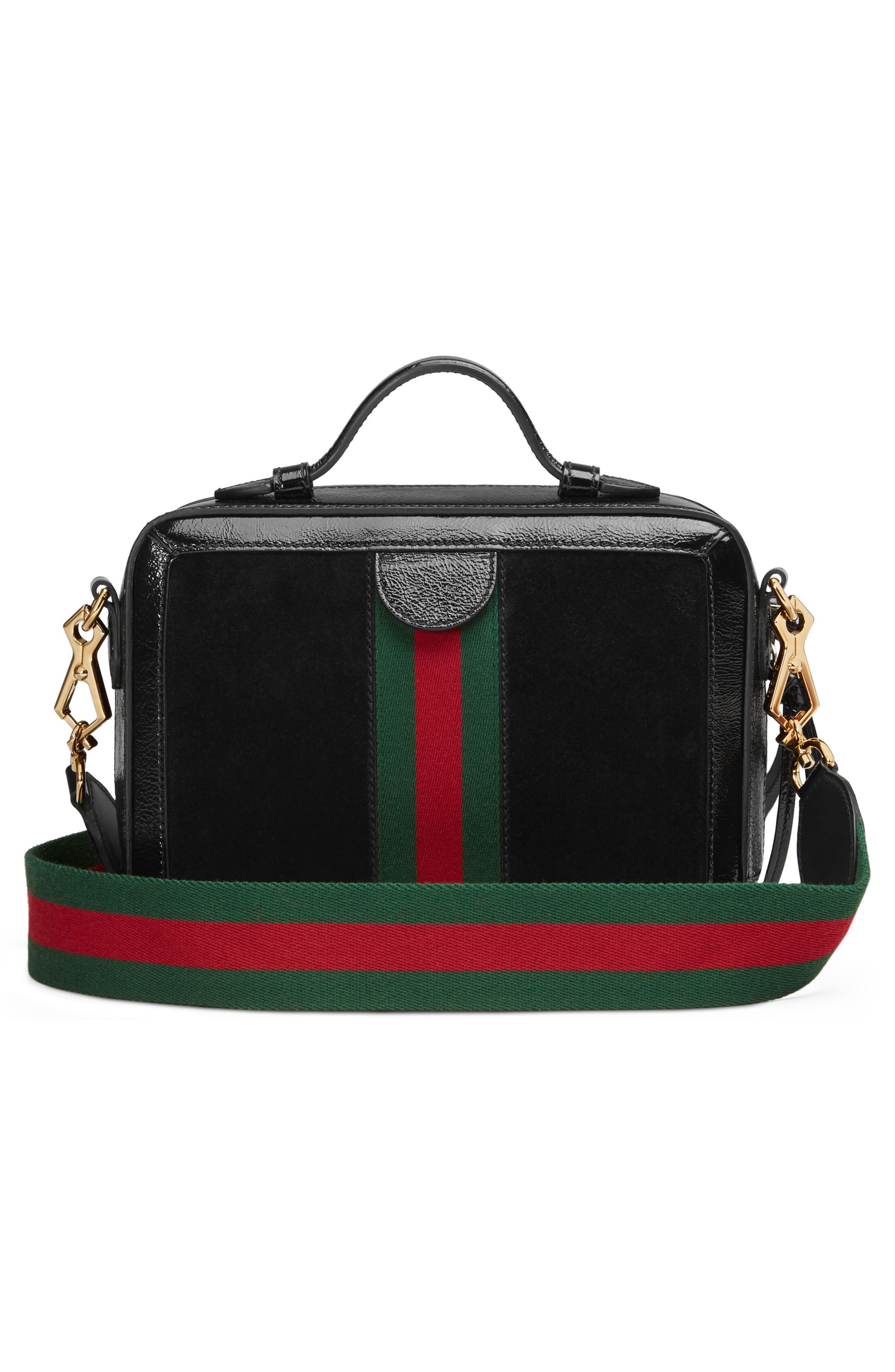 Gucci Ophidia Suede & Leather Top Handle Bag, Alternate, color, 
