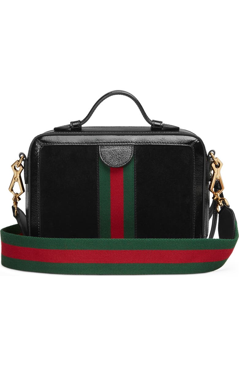Gucci Ophidia Suede & Leather Top Handle Bag, Alternate, color,